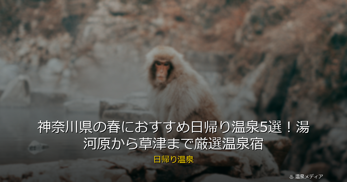 神奈川県の春におすすめ日帰り温泉5選！湯河原から草津まで厳選温泉宿